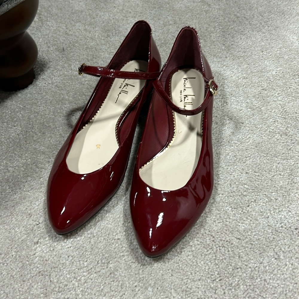 Nicole Miller Red Mary Jane Flats